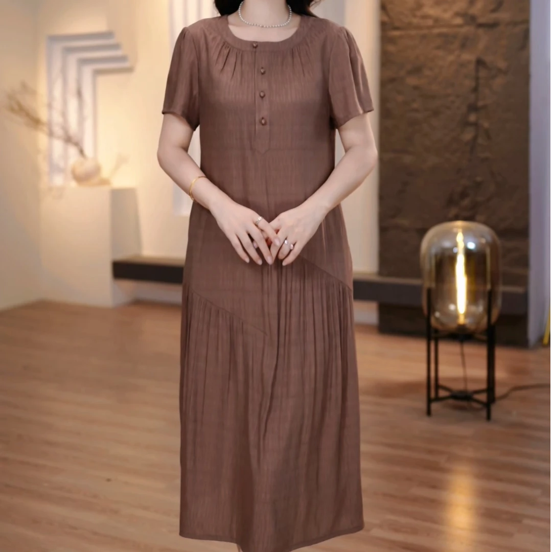 新2025夏季新款加肥加大碎花连衣裙大码女装显瘦遮肉减龄妈妈装