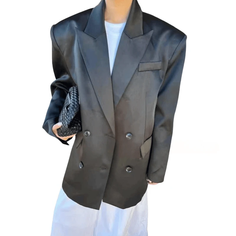 「主播推荐春季新款」5116款高级感醋酸外套