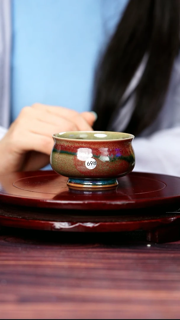 杯子698#盼龙窑一级品原矿钧瓷炉式杯