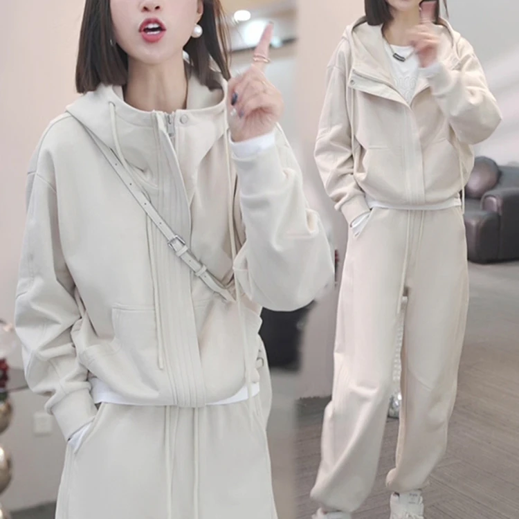 休闲运动服套装女2025春秋新款时尚洋气两件套爆款女士卫衣小个子