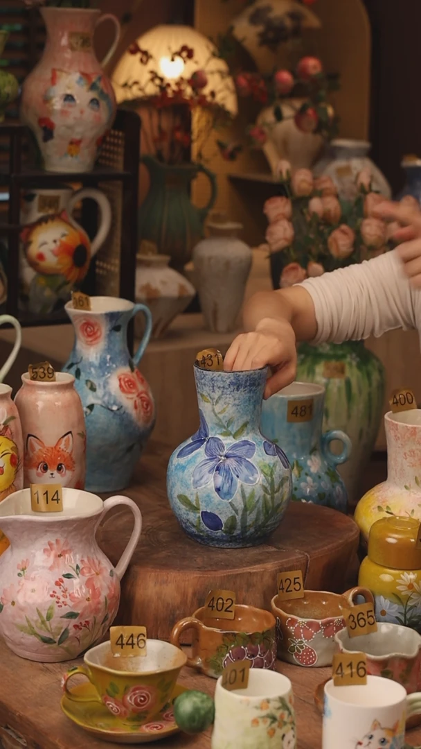 陶瓷景德镇设计师手作花器摆件侘寂风431