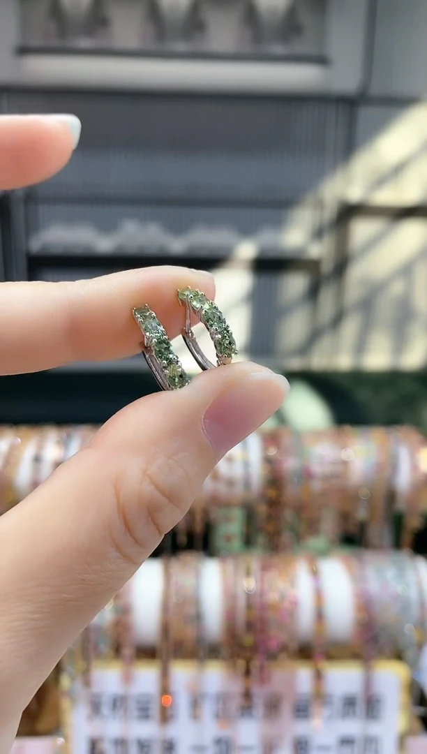 银S925镶嵌耳扣碧玺古****…666666666