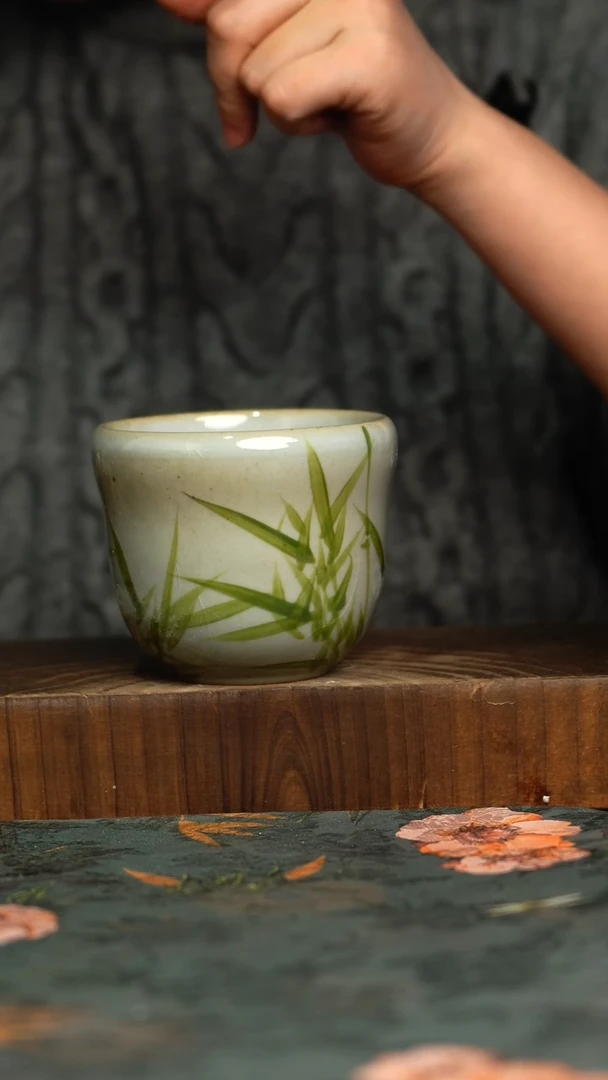 杯釉下彩手工手绘同款陶器