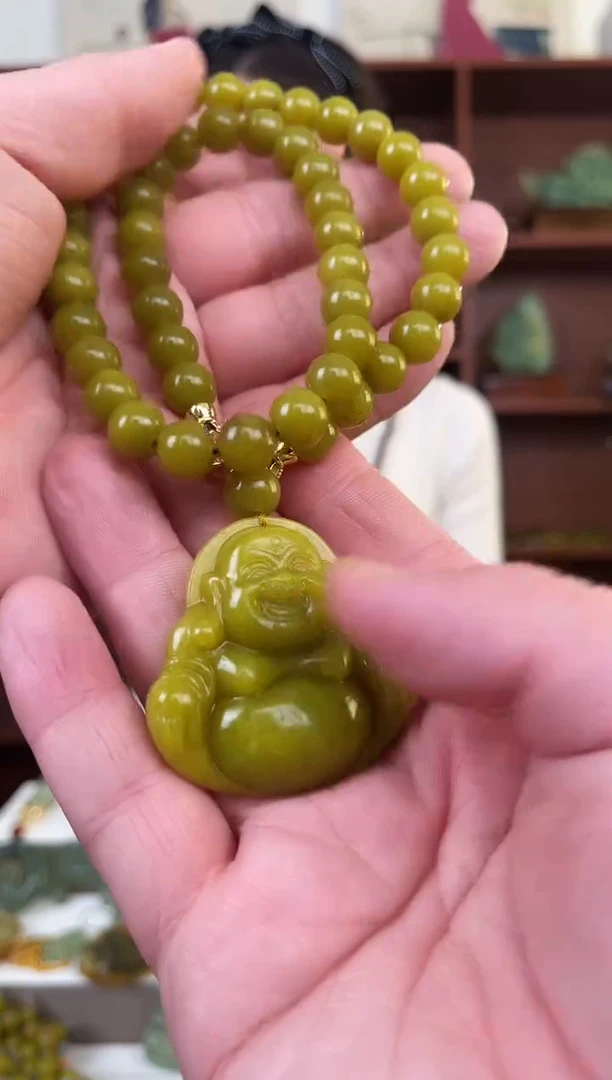 未镶嵌蛇纹石玉颈饰多样性发货拍一发一