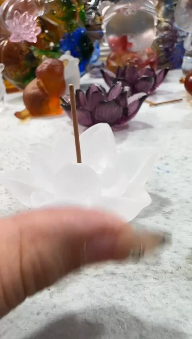 琉璃手工艺品莲花香插971号微瑕·不退不换·介意勿拍