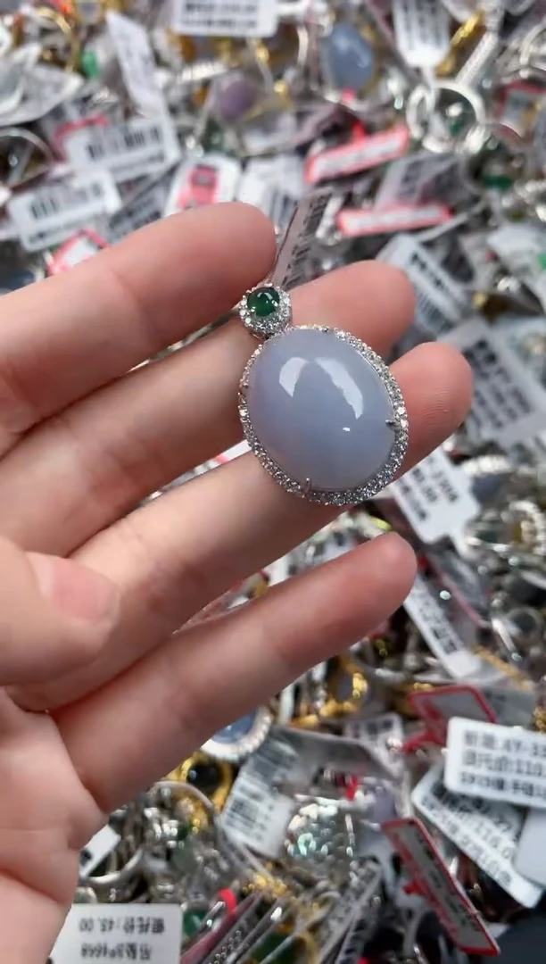 银S925镶嵌戒指翡翠1414--5