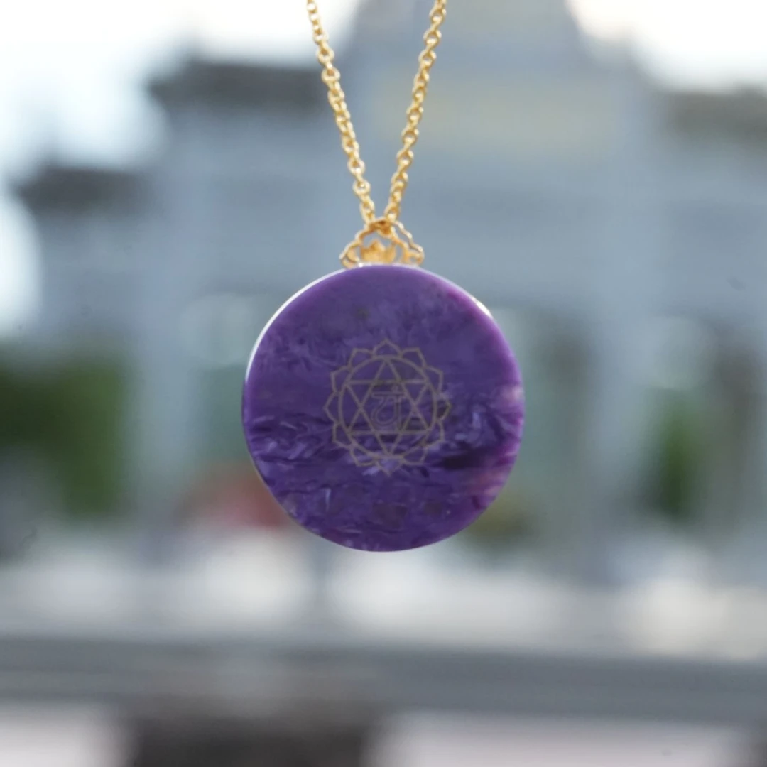 【龙气心Lun】双金18K金紫龙晶吊坠（赠链） X354 多样性发一