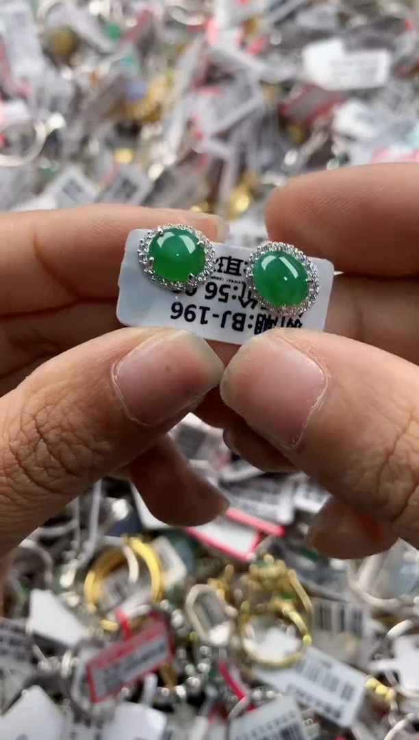 银S925镶嵌戒指翡翠888---4