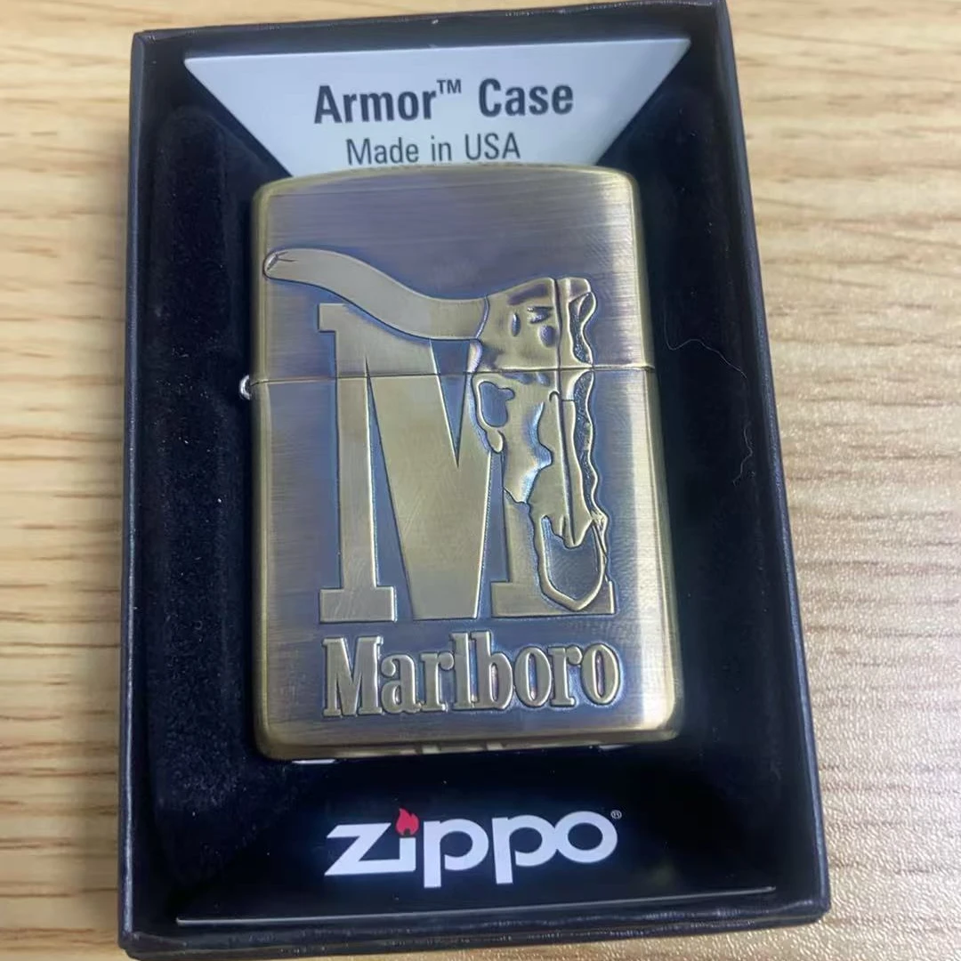 ZIPPO/之宝蝎子黄铜【牛头万宝路】个性防男友生日礼物DYJ-168