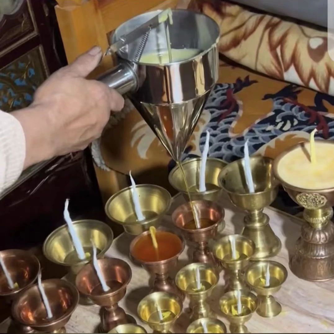 藏区倒酥油灯装油工具酥油茶手持倒油壶酥油灯漏斗佛灯加油漏斗