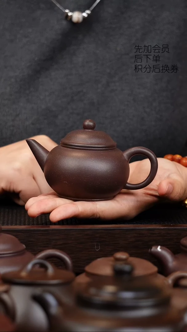 茶壶紫砂微瑕四底小水平壶