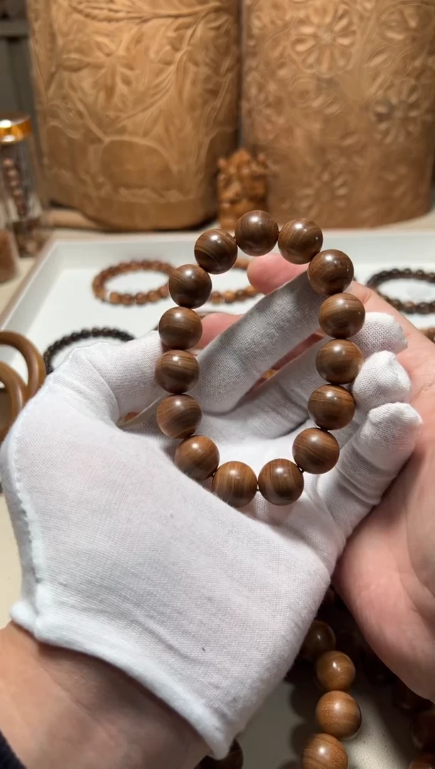 【闪购商品】檀香木手串/手链 9老山檀香1.5横纹黑肉微瑕福利