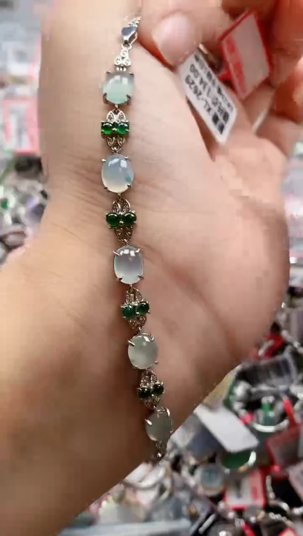 银S925镶嵌戒指翡翠天然A货缅甸翡翠