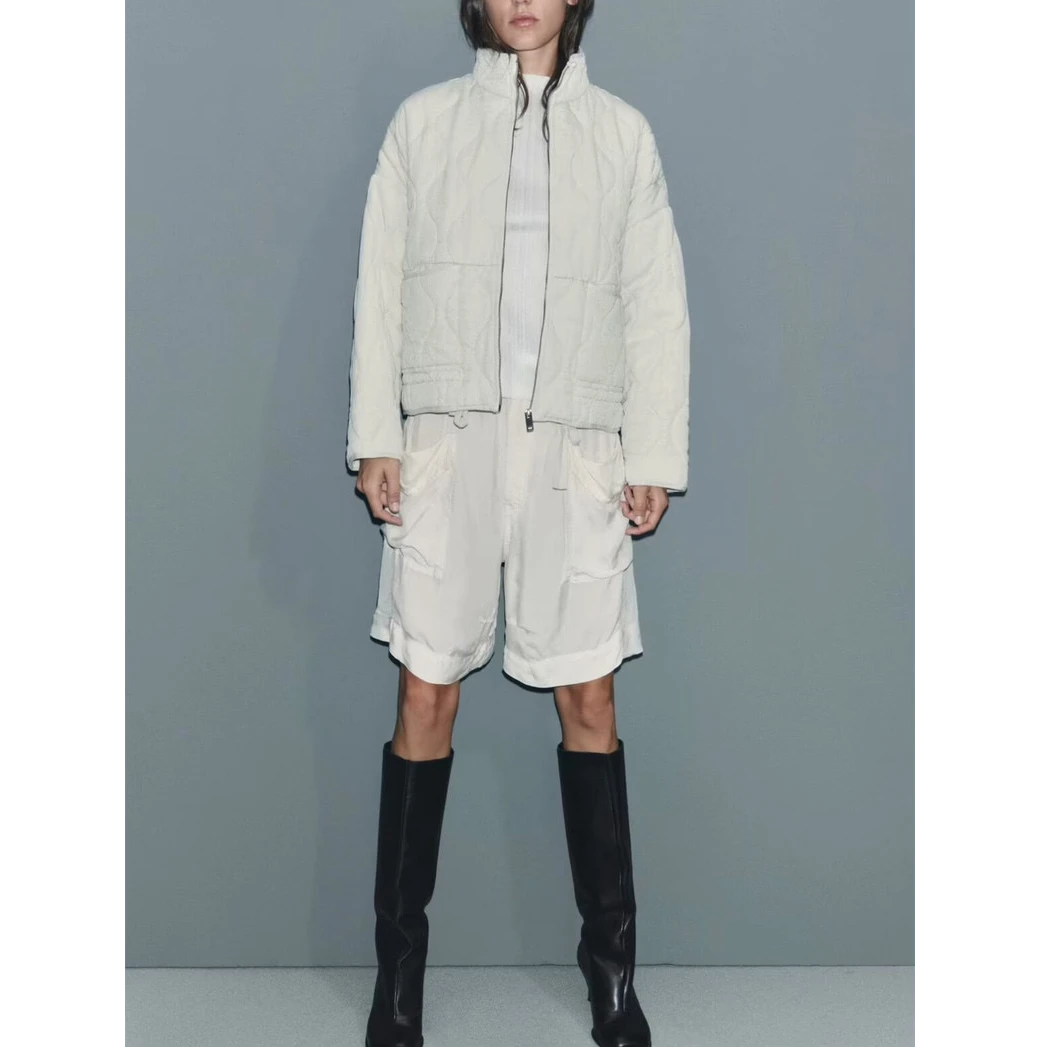 ZR家外贸西班牙洗水柔软莱赛尔夹棉廓形棉衣榀冠优选