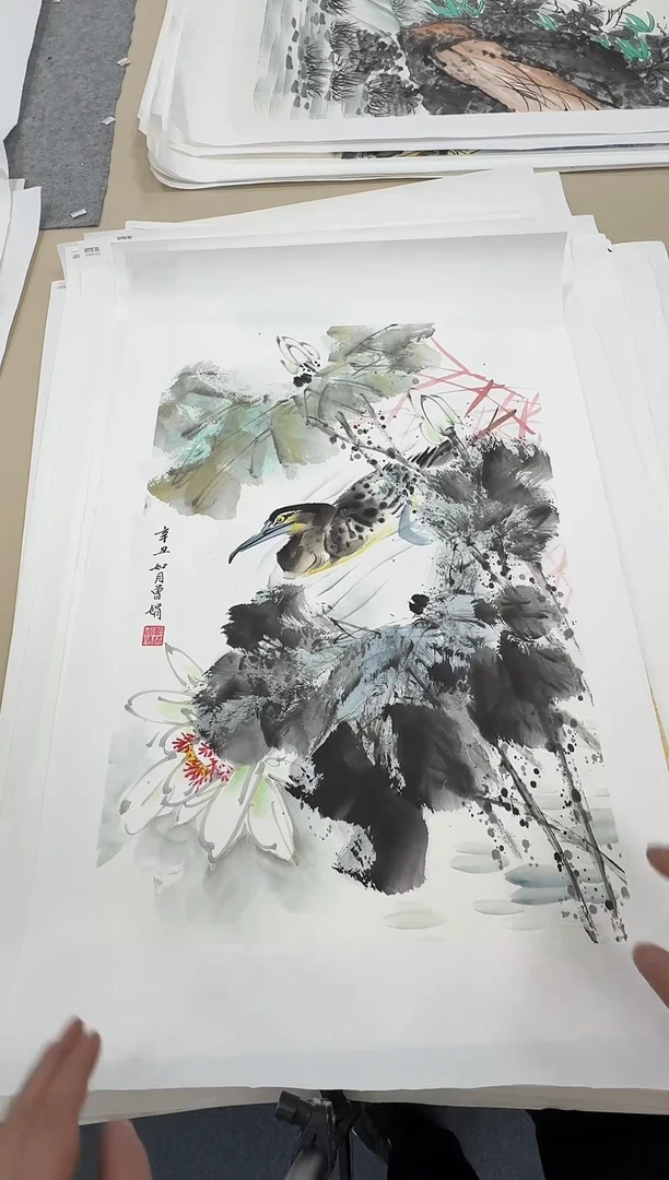 国画同类型随机写意鸭