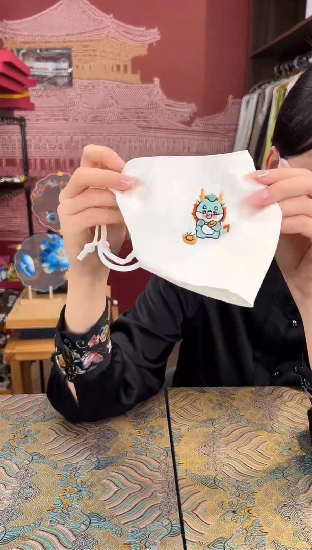 刺绣苏绣手工刺绣100桑蚕丝面罩