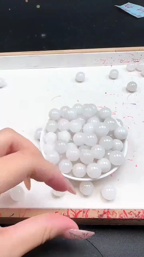 未镶嵌和田玉珠宝半成品白玉N173卡14MM4颗