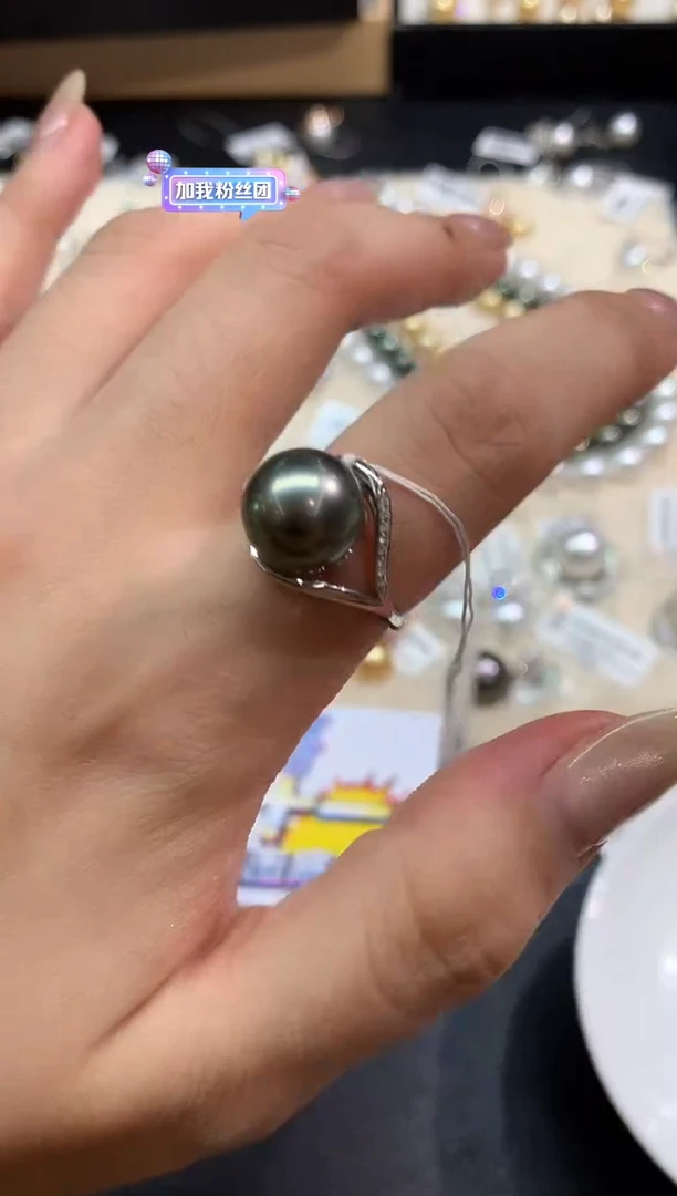 18K金镶嵌戒指海水珍珠E360|4980