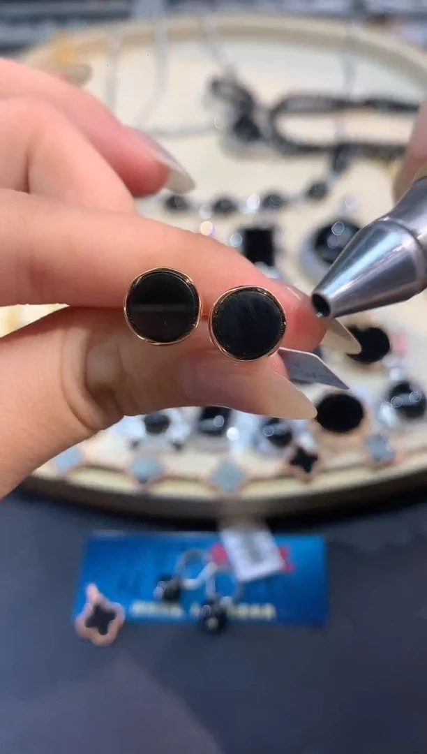 18K金镶嵌翡翠耳饰E334|1980