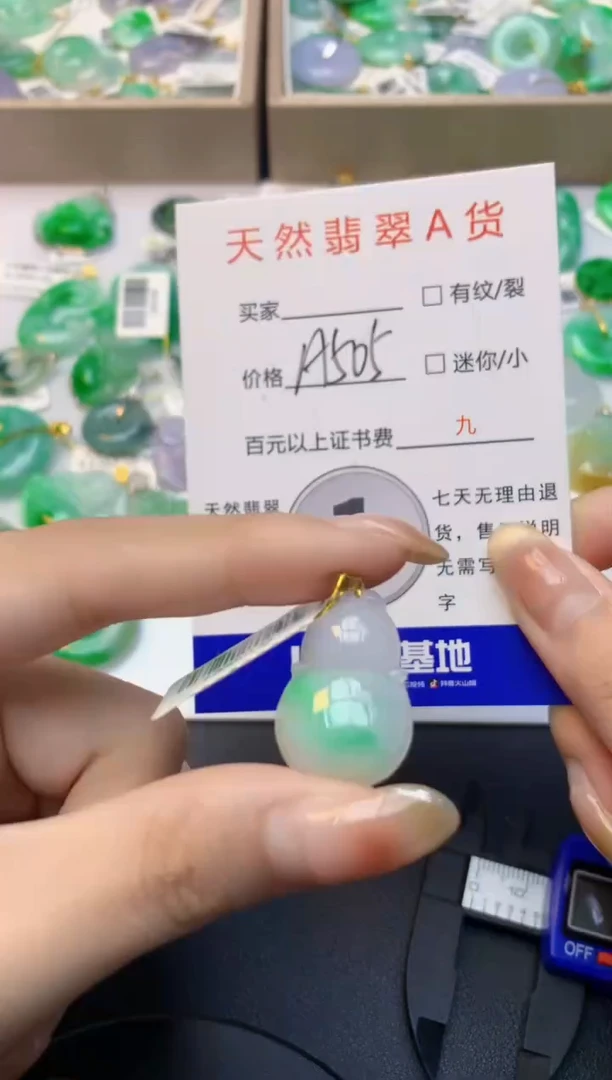 颈饰18K金镶嵌翡翠天然A货缅甸翡翠百元以上9元证书费自理