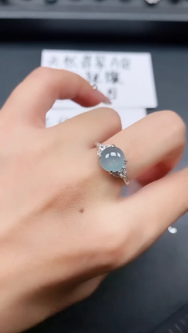 银S925镶嵌戒指翡翠111