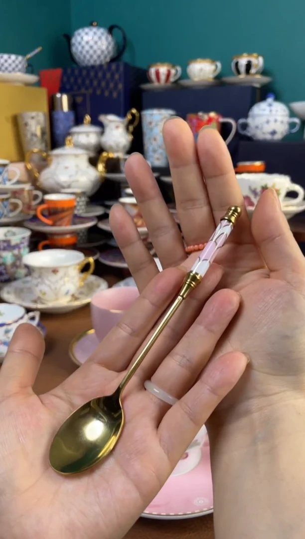 高端礼品（DXT家）咖啡勺子粉色繁花勺子-ZZ