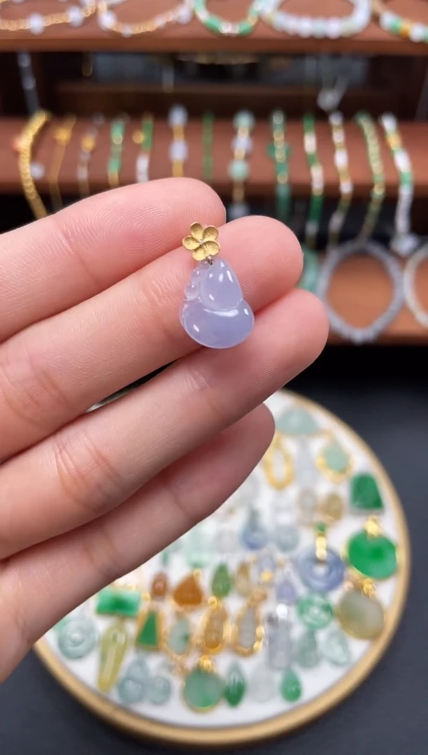 【闪购商品】翡翠吊坠(不含链)18K金镶嵌一个  JK456