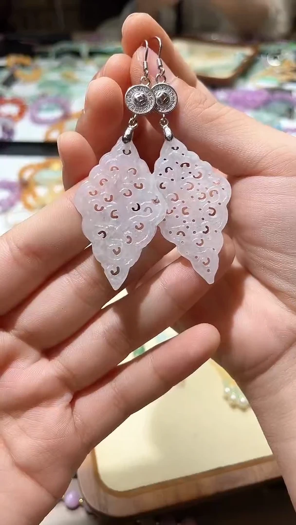 【闪购商品】翡翠耳饰银S925镶嵌耳坠