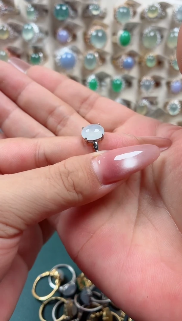 银S925镶嵌戒指翡翠.