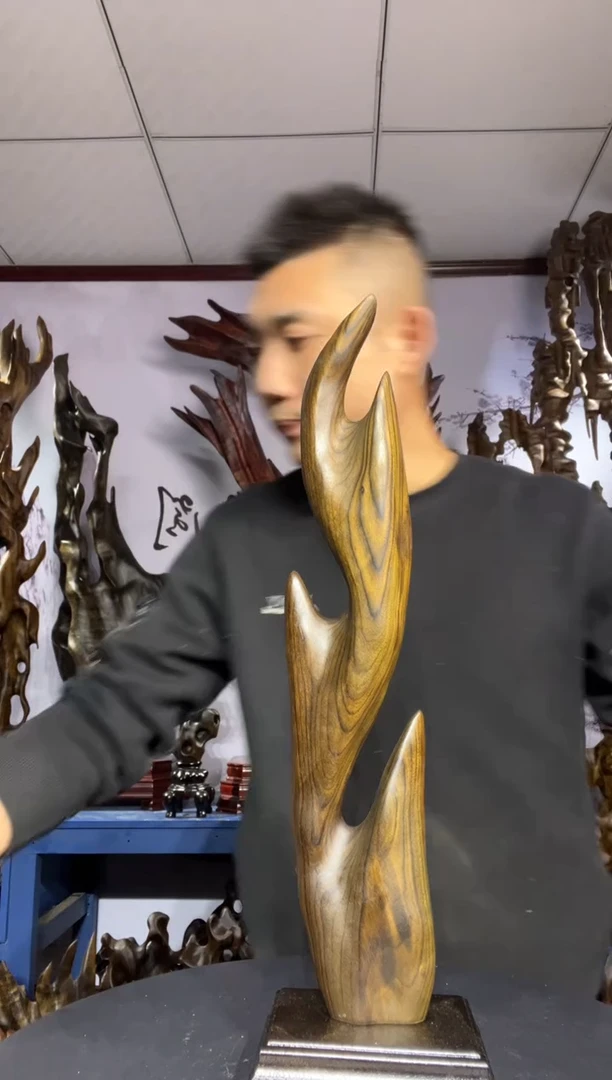 金丝楠木雕款立*金丝楠木工艺品摆件