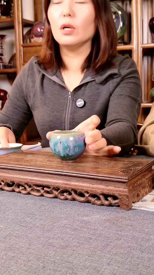 豆豆杯 土魂钧瓷