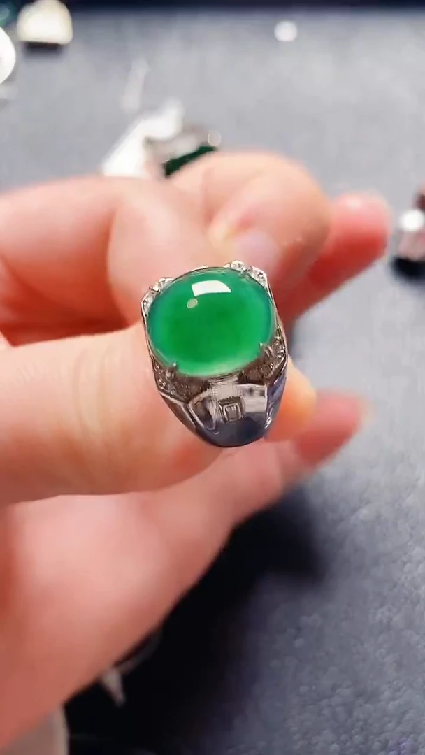 银S925镶嵌戒指翡翠111