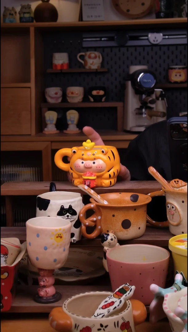 杯子陶景德镇可爱设计师款陶瓷