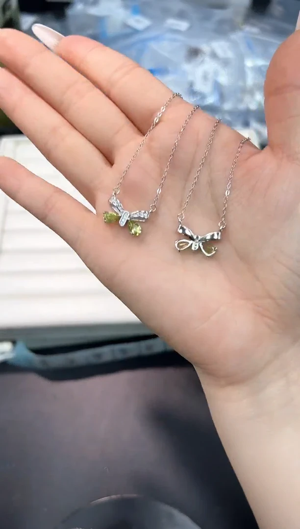 银S925镶嵌颈饰橄榄石86h多样性发其一【1条】