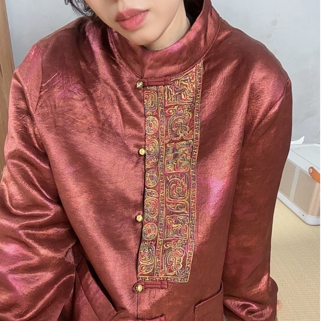 紫色锦绣 【鱼鱼家】原创刺绣新中式国风棉衣 4043