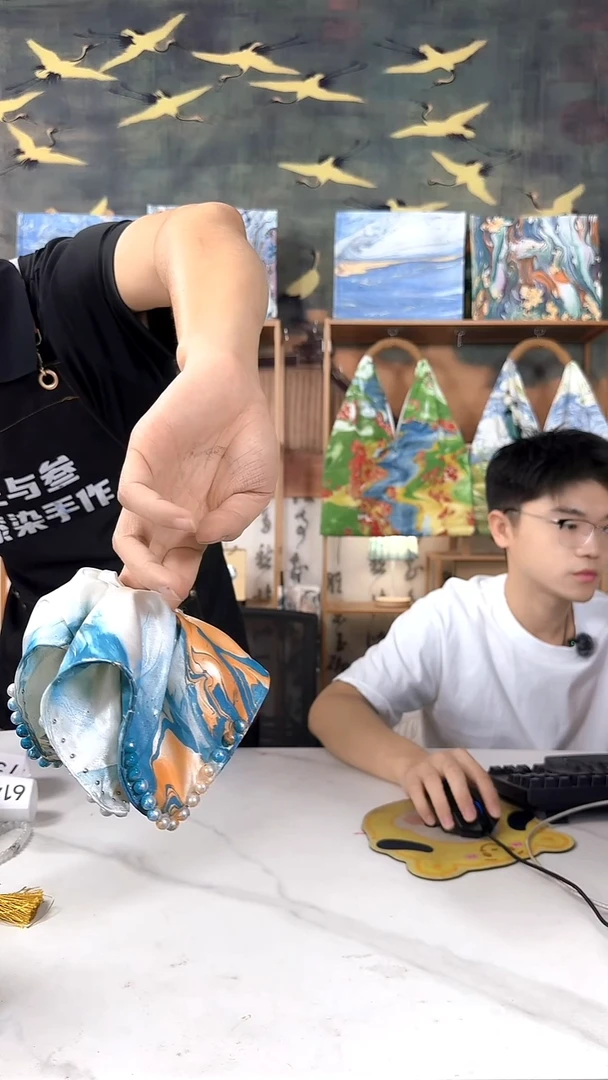 杰*珍珠方巾 63 手工微瑕 不喜勿拍 不退不换