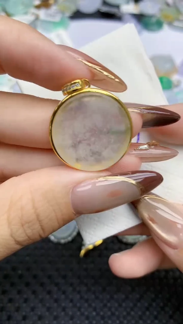 颈饰银S925镶嵌翡翠53   天然翡翠A货  百元以上9米证书费自理