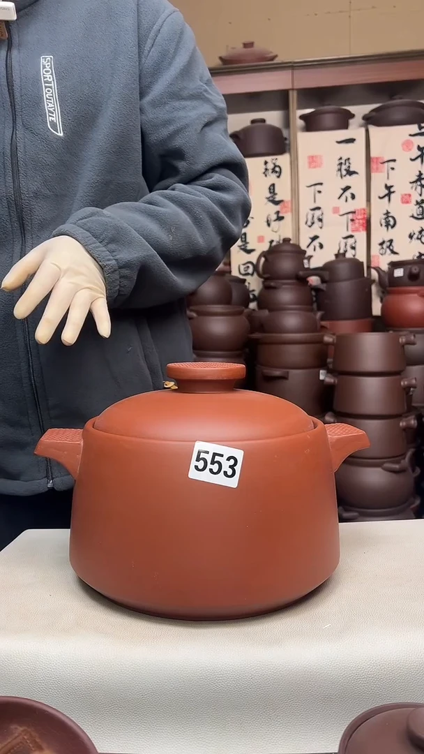 宜兴紫砂微瑕5升螺纹款朱泥553