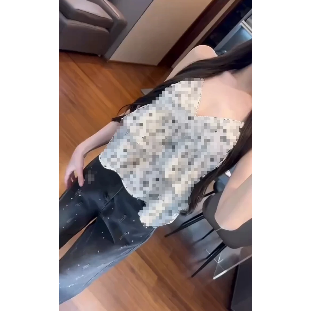 韩系气质女神2025夏季新款ins时尚印花性感V领吊带上衣牛仔裤套装