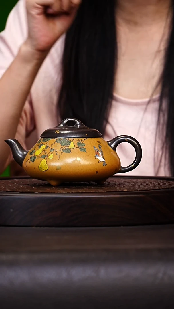 宜兴原矿高端紫砂 汉棠老紫泥粉芒果泥320cc