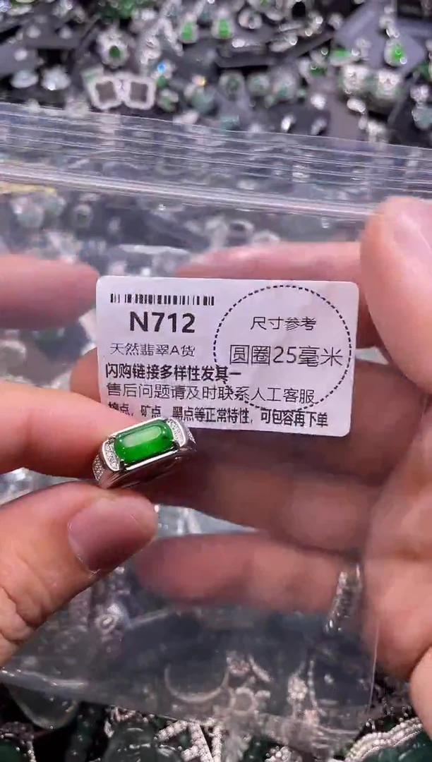 翡翠未镶嵌颈饰N712戒指