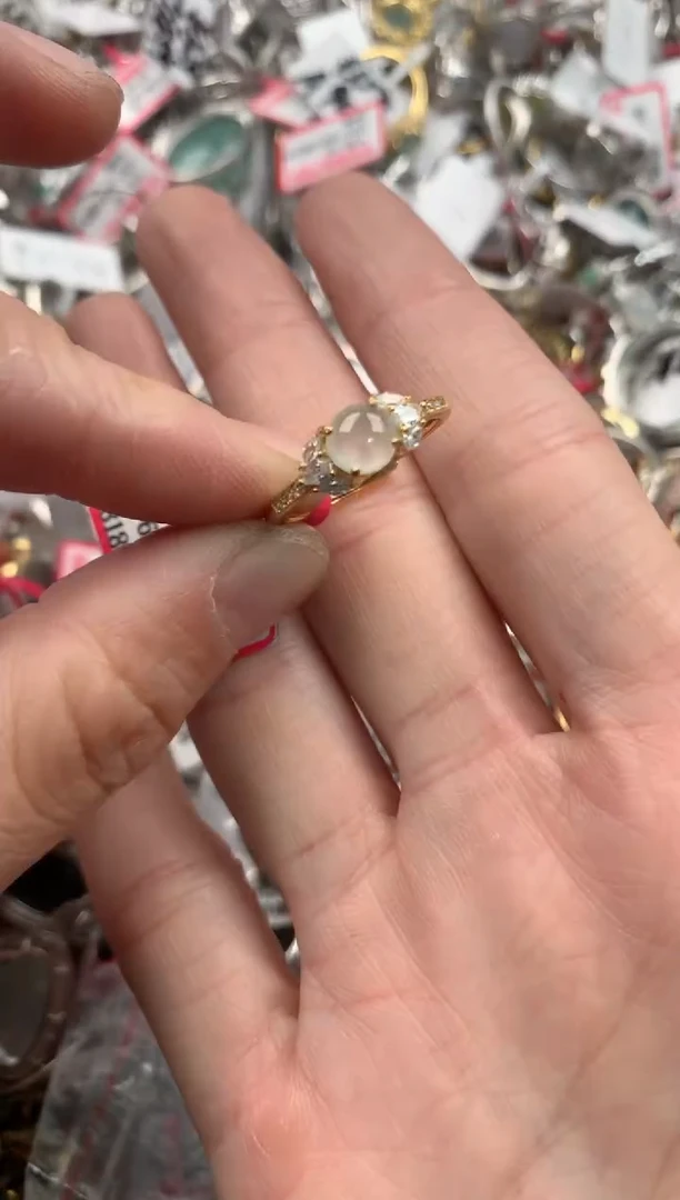 银S925镶嵌戒指翡翠333   10