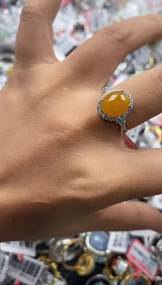 银S925镶嵌戒指翡翠11                10