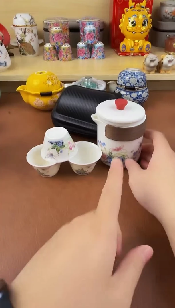 陶瓷茶具摆件旅行套组