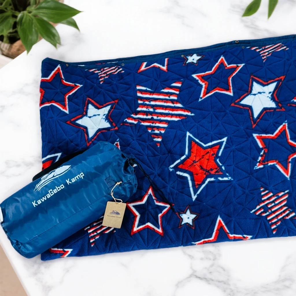 《云云家》外贸大牌蓝色星星户外防水露营毯野餐垫尺寸约148*203