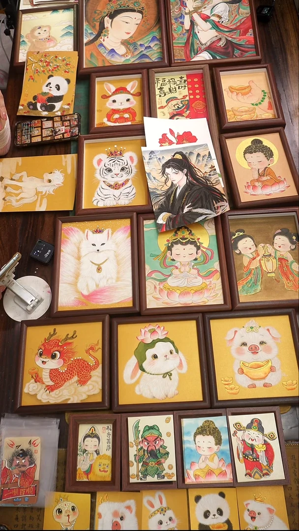 国画迷你小朱顶红花卉套装19
