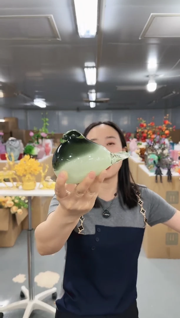 金沃水晶琉璃摆件    鸟