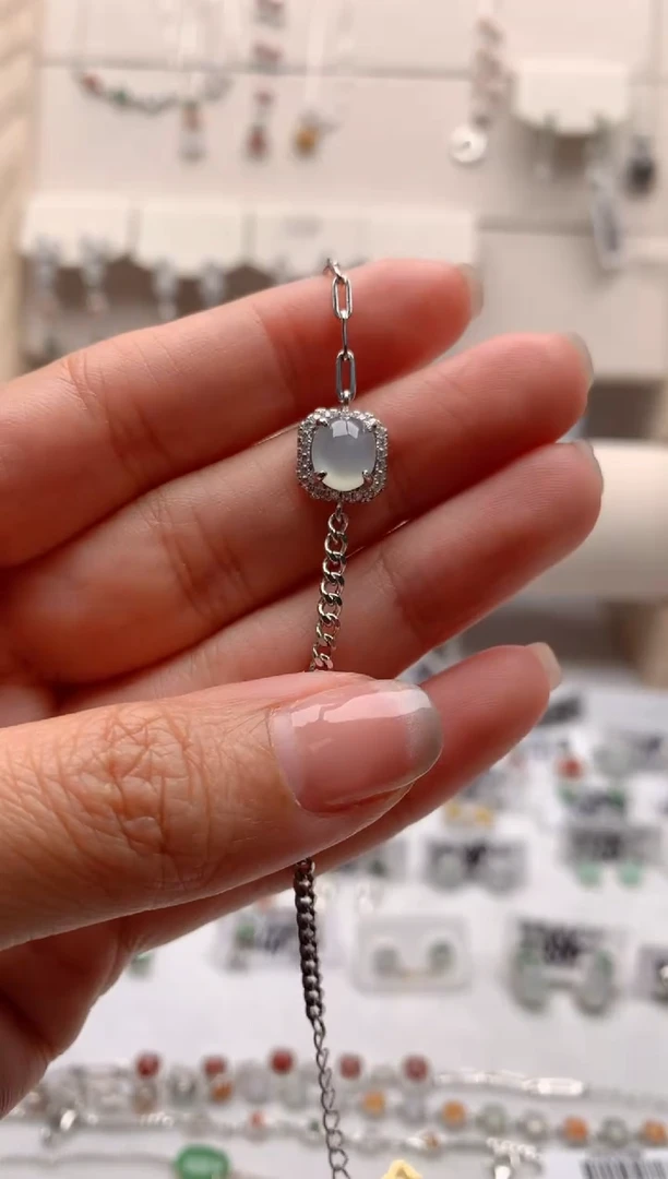 【闪购商品】翡翠手链银S925镶嵌1号