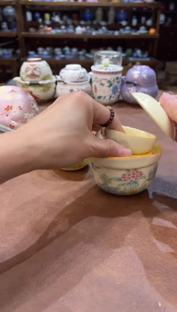 真的很便宜超好看会开片的旅行茶具