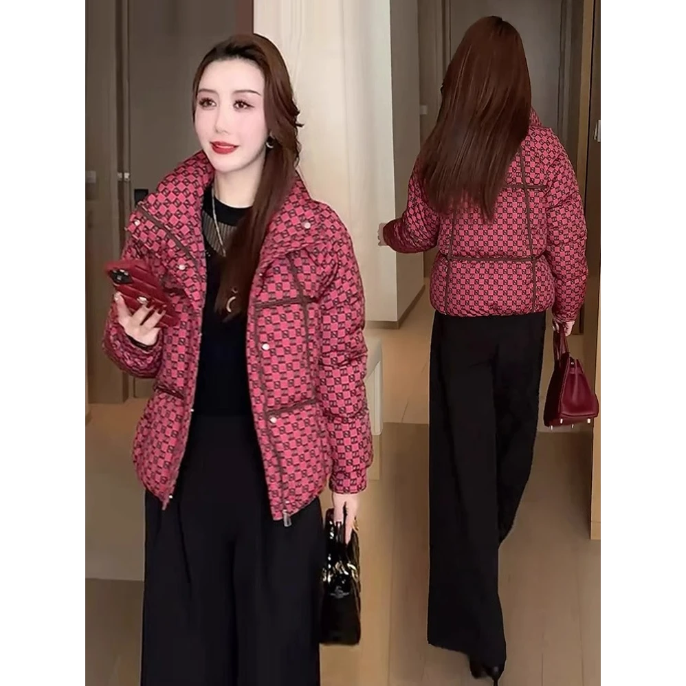 时尚洋气羽绒棉服女2024冬季新款小个子保暖短款棉袄外套面包服潮
